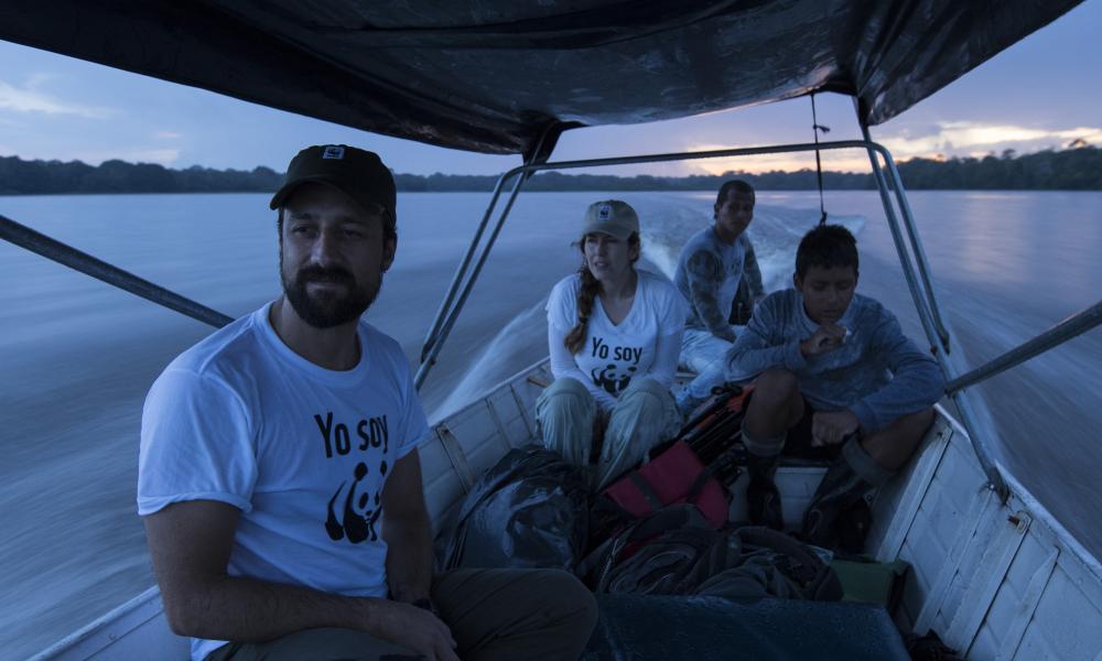 WWF Colombia staff and partners on the Amazon river
