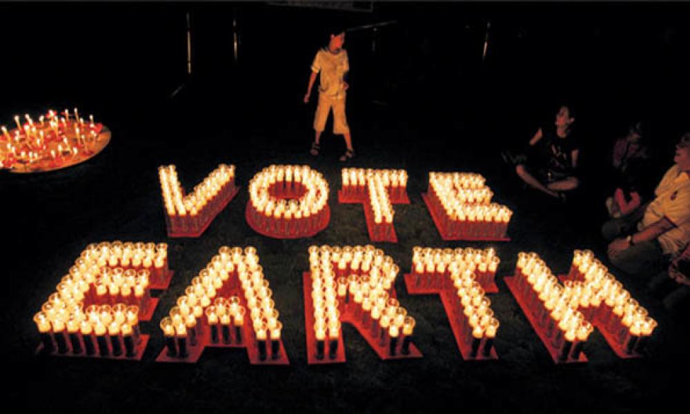 In 2009, Earth Hour organized a global 'Vote Earth' campaign to mobilize public support to urge leaders for climate action at the COP15 in Copenhagen, Denmark.