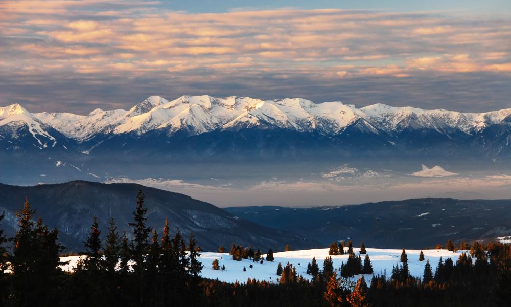 Pirin National Park and World Heritage site in Bulgaria as seen from neighbouring Rila National Park.