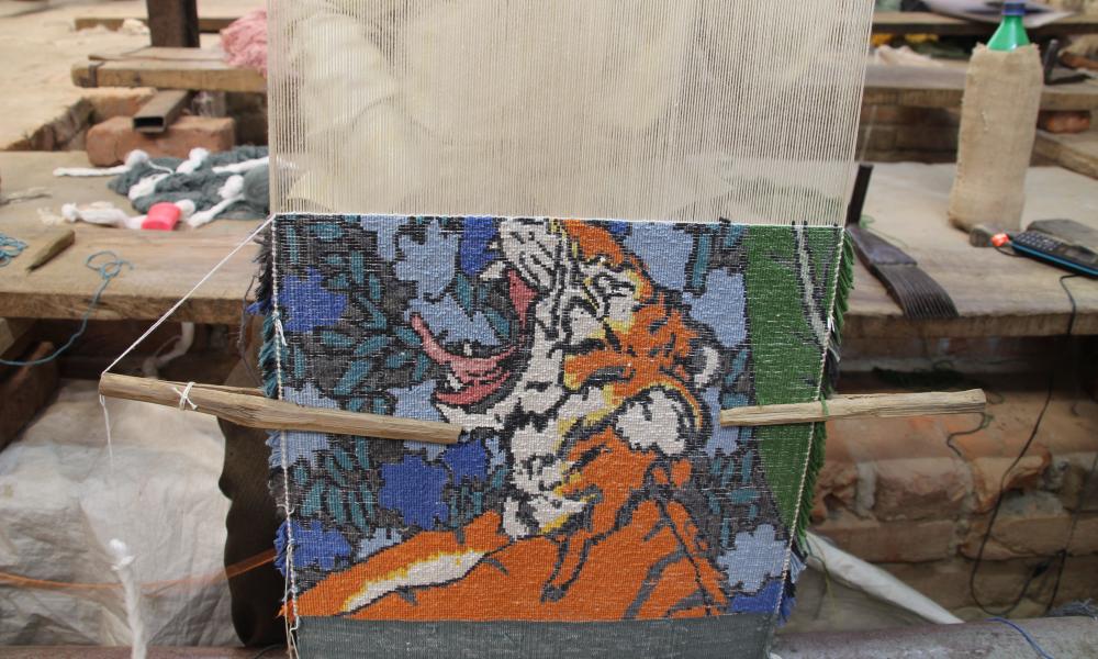 Tomorrows Tigers - Fabrication of Raqib Shaw Rug