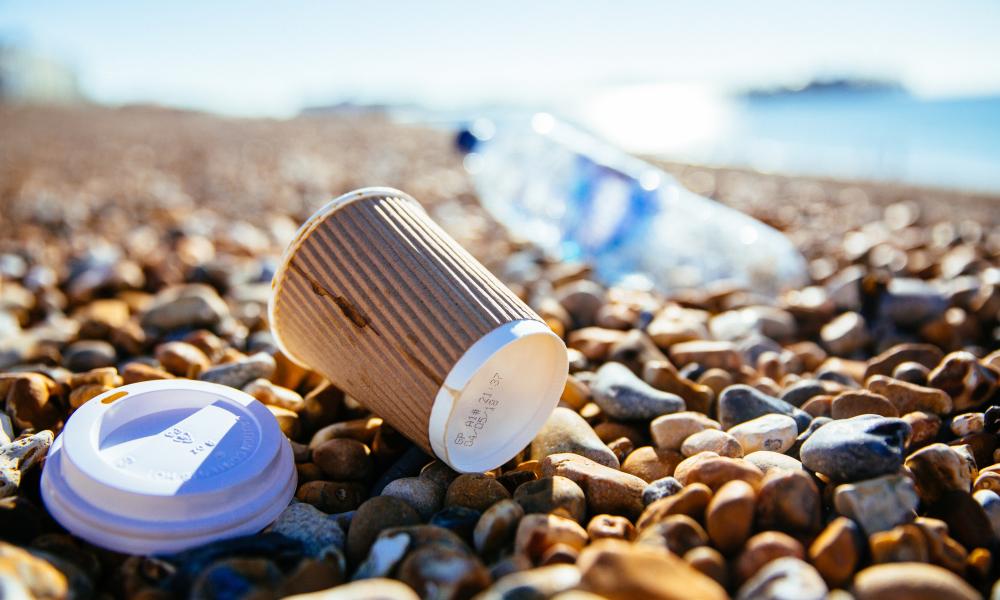 Plastic on beach