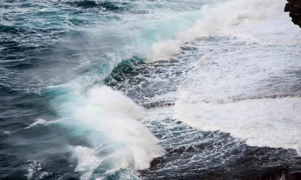 Waves off of Scottish coast