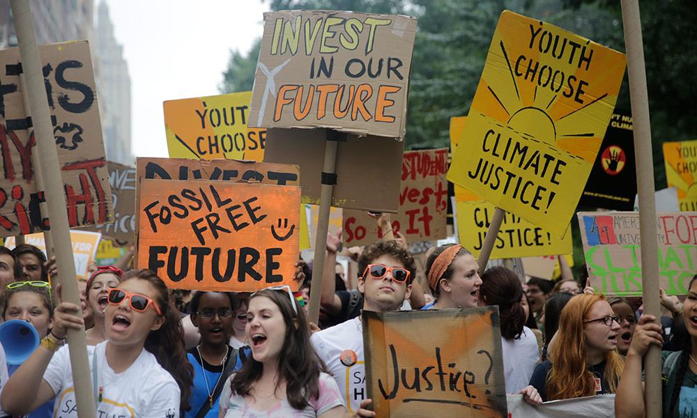 Young people at a climate protest