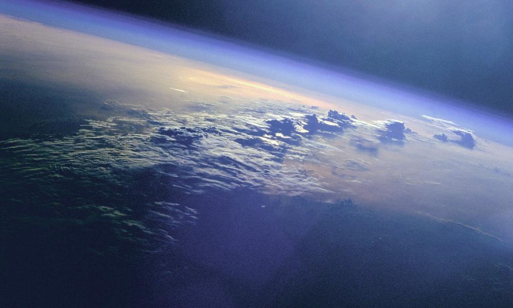 Clouds on planet Earth as seen from the Space Shuttle Discovery.