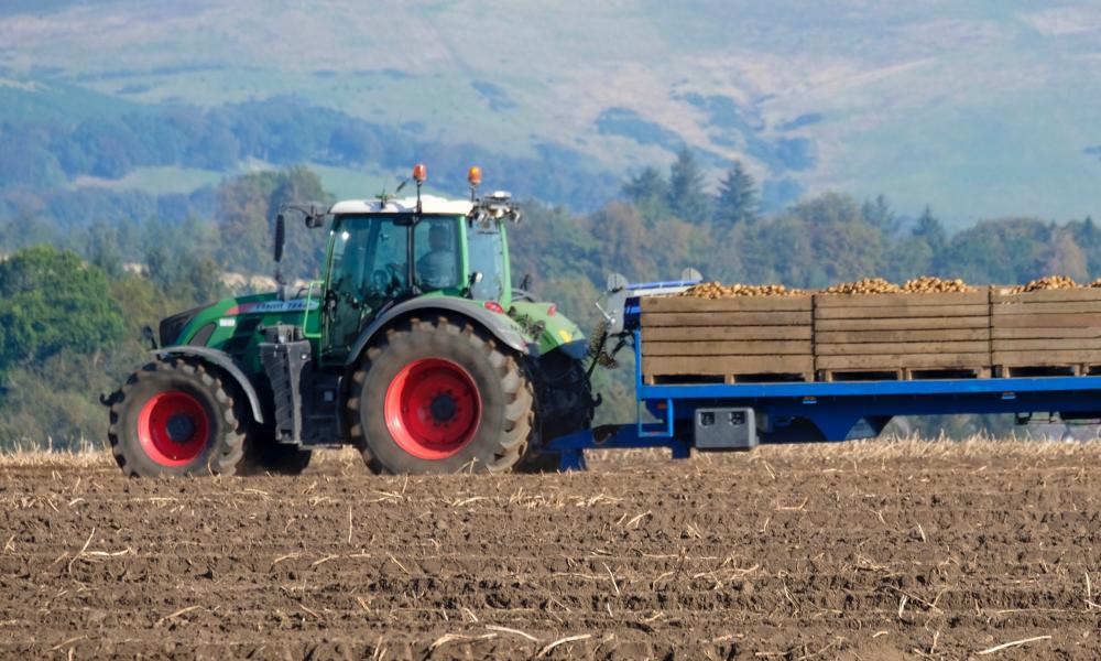 Tractor with potatoes