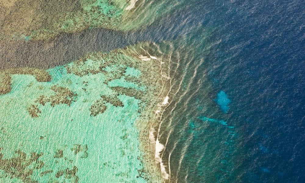 Aerial view of Roatan. Bay Islands, Honduras, Central America.