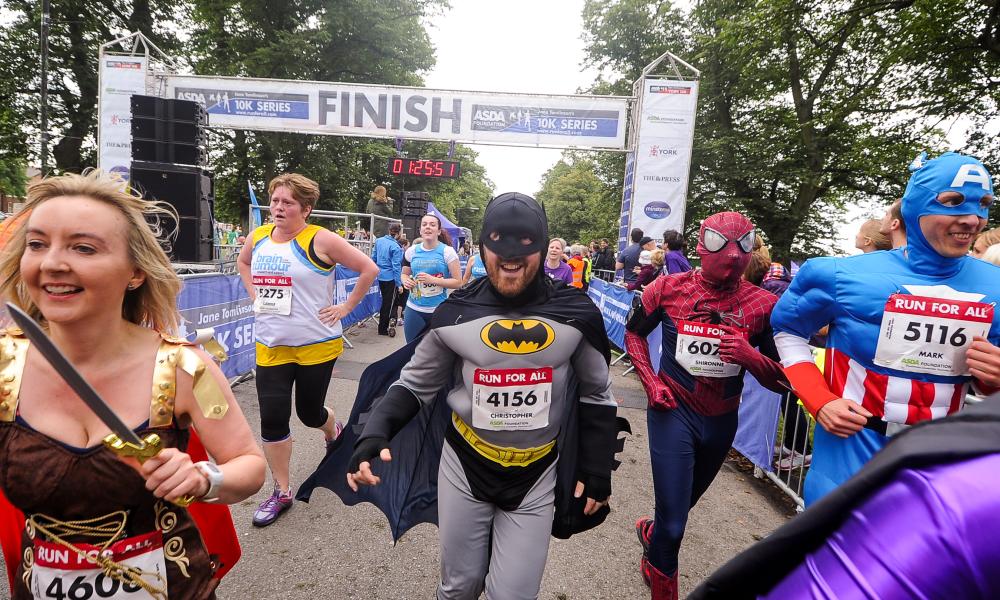 Runners in fancy dress taking on the York 10K challenge