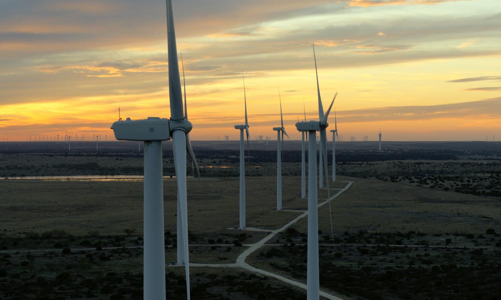 Windfarm at sunset