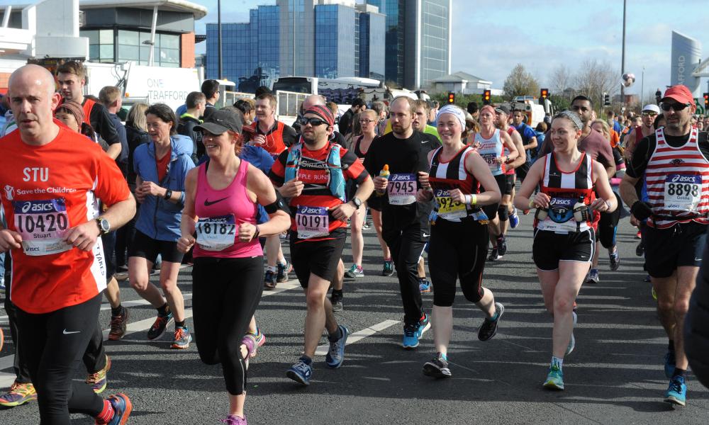 Manchester Marathon runners on course