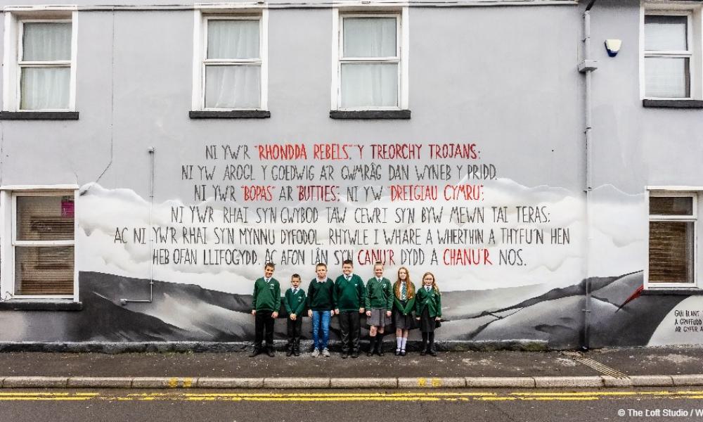 Earth Hour mural in Treorchy, Wales