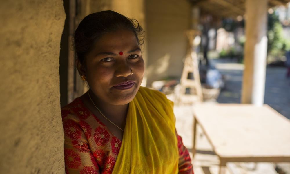 Pratiksha Chaudhary is welcoming tourist at her homestay in Dalla, close to Bardia National Park, Nepal.