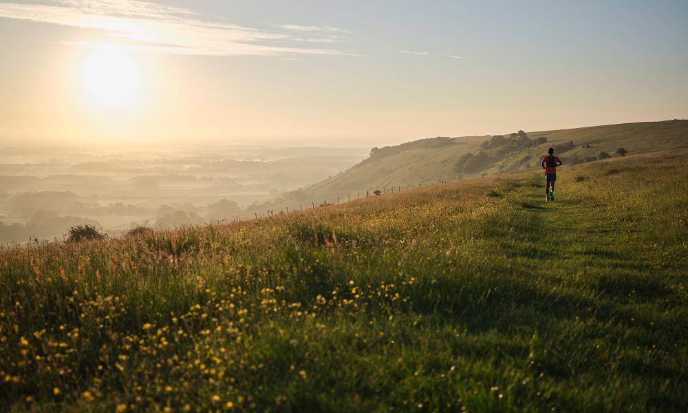 Trail runner in the South Downs National Park