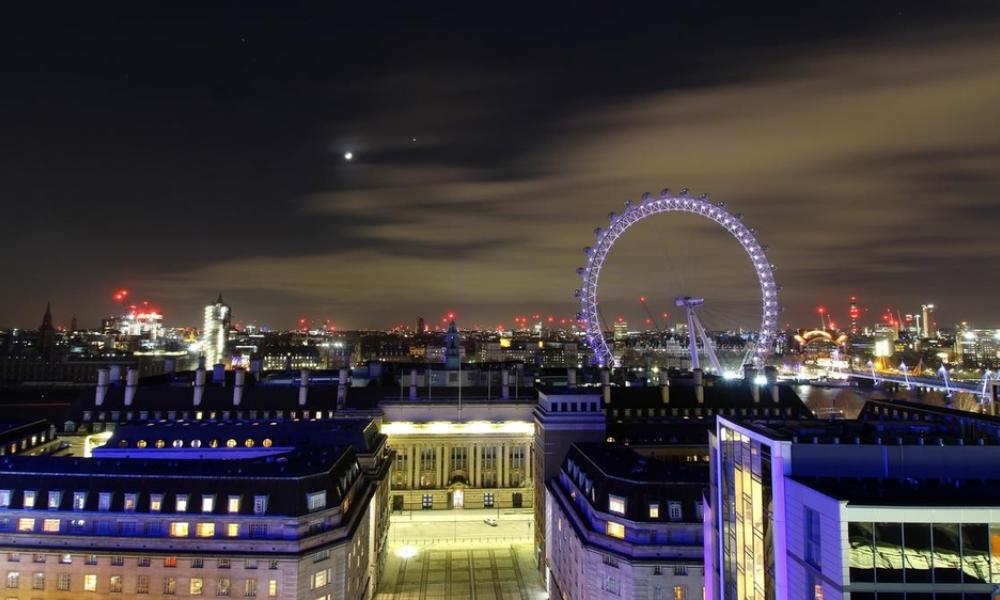 London skyline at night for Earth Hour