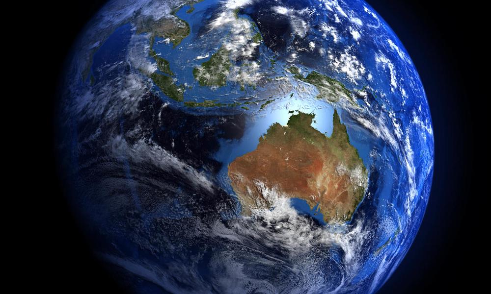 The Earth from space showing Australia and Indonesia