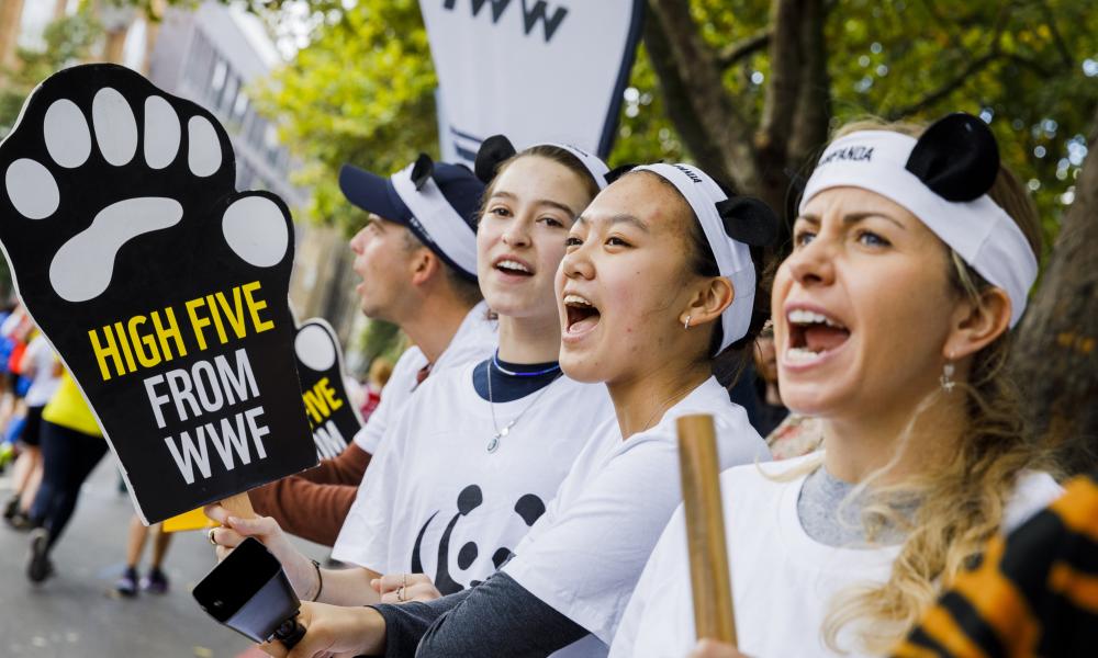 A group of WWF volunteers at London Marathon