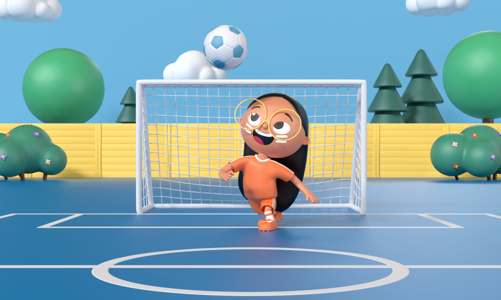 Nina playing football