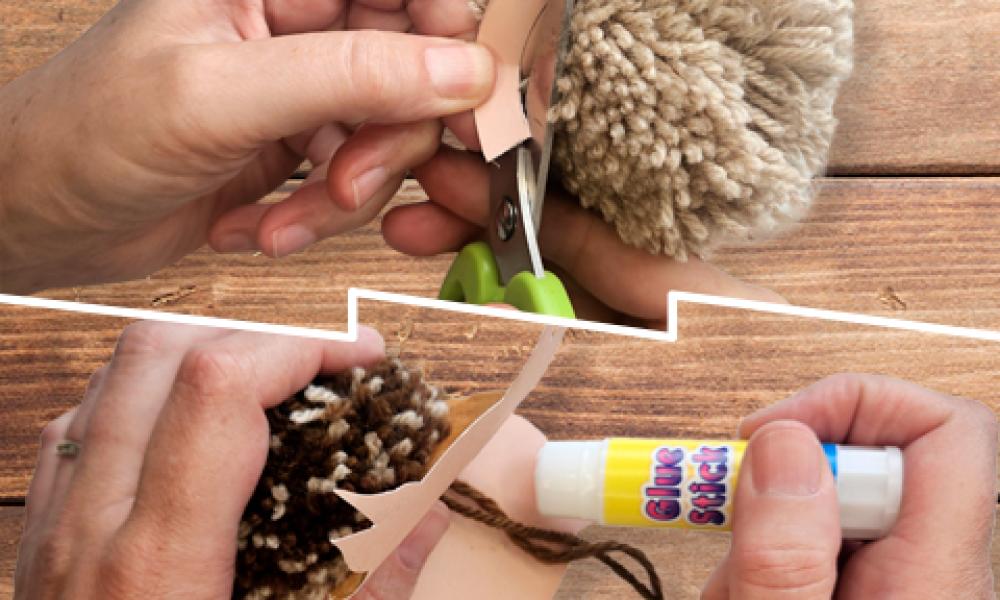 Cutting an gluing pom pom templates