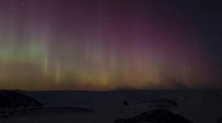 Aurora australis in Antarctica