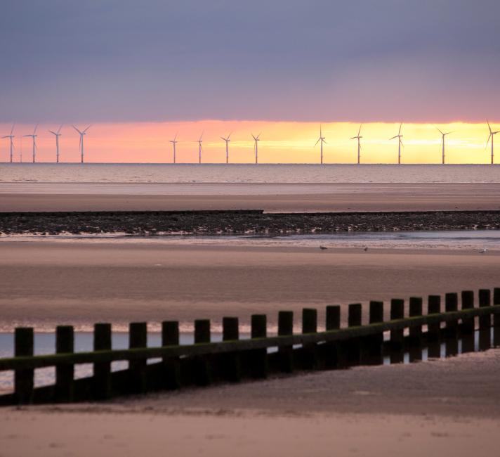 Wind farm off of the coast of Wales