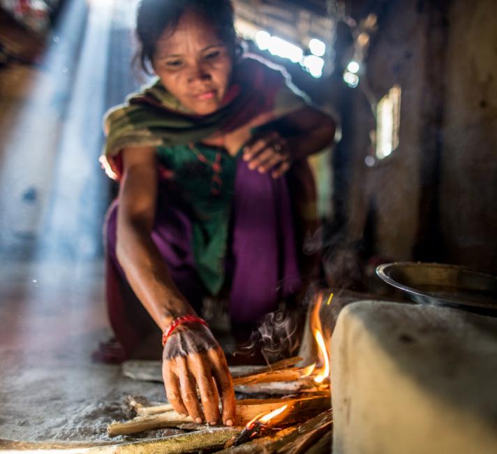 Devi KC is 35 years old. She is the secretary of the Gauri Mahila Community Forest User group in Khata Corridor,