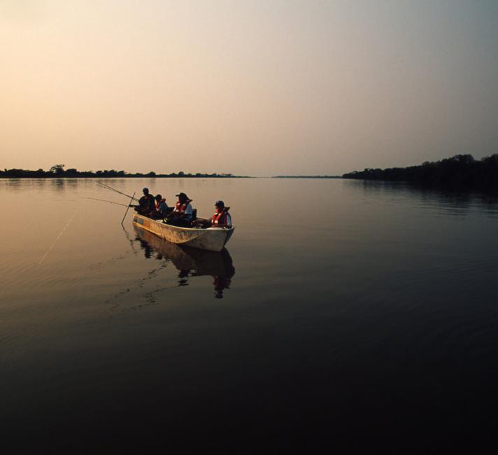 Fishermen on the Paraguay River Pantanal
