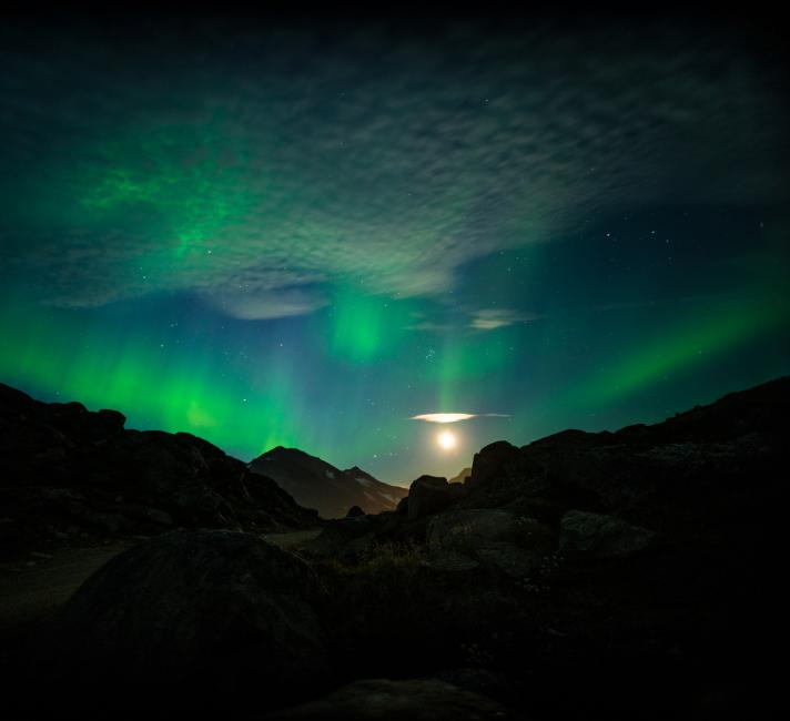 Northern lights above the Arctic