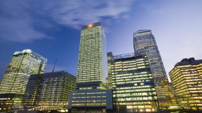 Banking, financial sector buildings, Canary Wharf, London