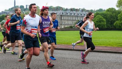 Runners taking part in Edinburgh Marathon Festival 