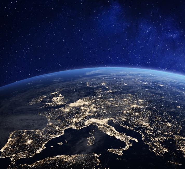 Europe at night viewed from space Europe at night viewed from space