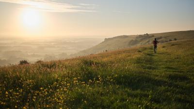 Trail runner in the South Downs National Park
