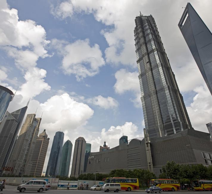 Skyscrapers in the financial centre of Shangai, China. 