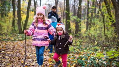 The Big Winter Wander - children walking in woods