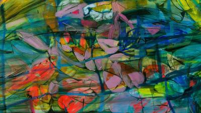A Muddled Mind That's Never Confined, Oil, acrylic and oil stick on canvas