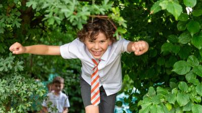 Pupils and staff at Evelyn Community Primary School in Prescot, Merseyside, on 16th July, 2025, take part in WWF’s Happy By Nature schools programme – helping children get their daily dose of nature through learning and play.