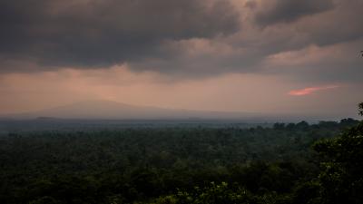 View from Rumangabo over the Volcano section of Virunga National Park, Democratic Republic of the Congo.