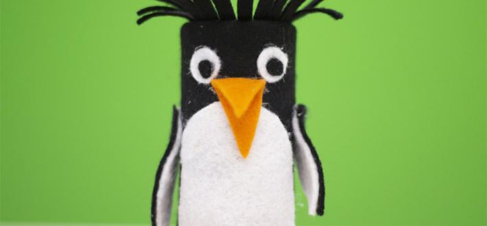 Cardboard roll penguin