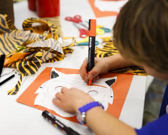 Make a colourful tiger mask