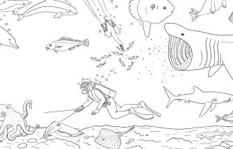 Underwater colouring sheet