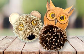 Mouse and owl pom pom animals