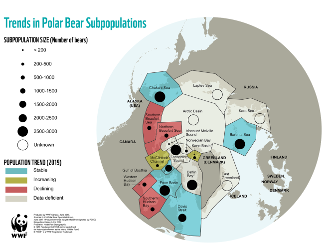 Map of polar bear subpopulations