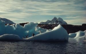 Penguins on an iceberg Antarctica