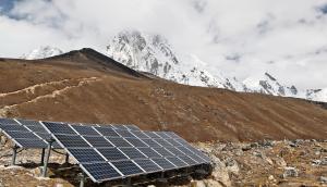 Solar Power Station in Himalaya Mountains, Nepal.