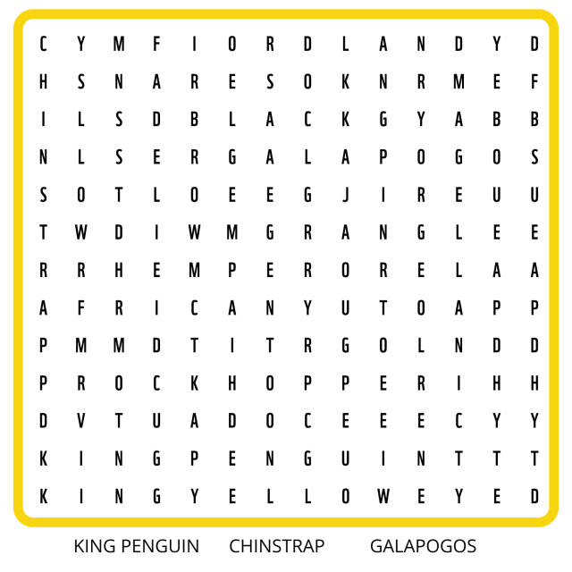 Penguin wordsearch