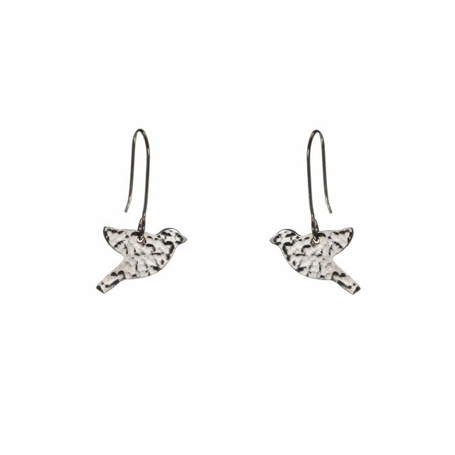 Silver Plated Woodland Finch Earrings
