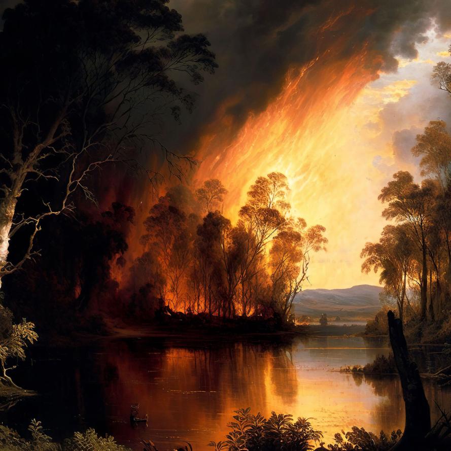 Highland Wildfire, 2034. Though they support unique mixes of plants and animals, the UK has lost 70% of its ancient woodlands. What little remains faces multiple threats, including hotter and drier summers created by the climate crisis.