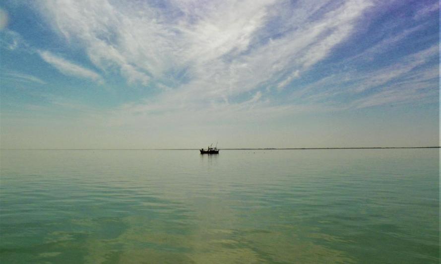 Small scale fishing boat at Indus Delta, Sindh, Pakistan