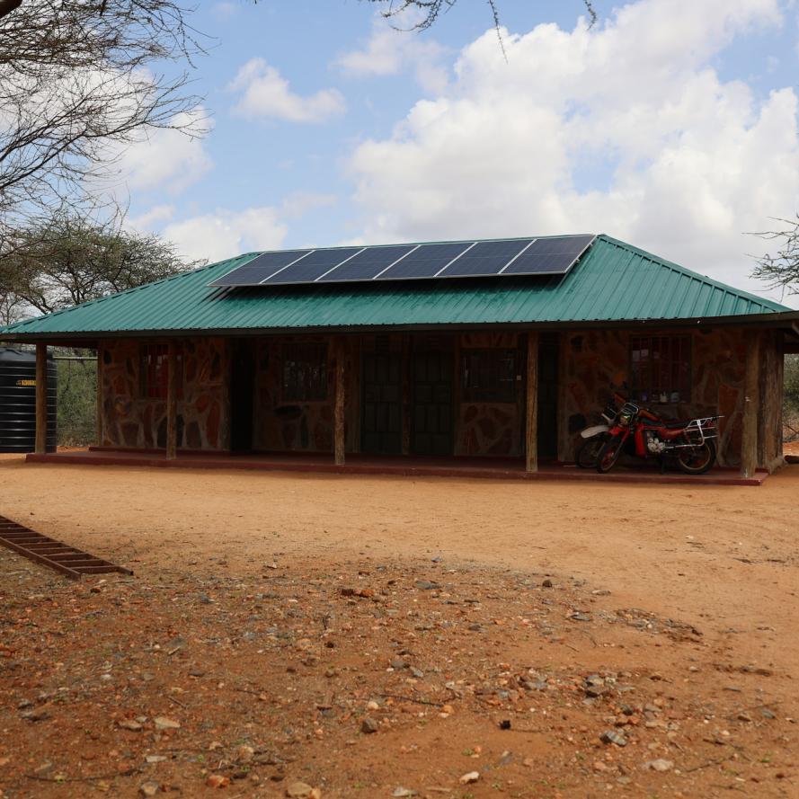 Solar panels on a ranger camp in Kenya