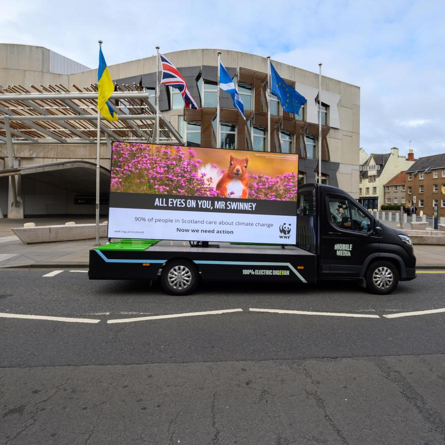 Digi van outside Scottish Parliament 