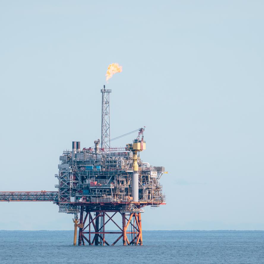 Oil and gas platforms in the North Sea