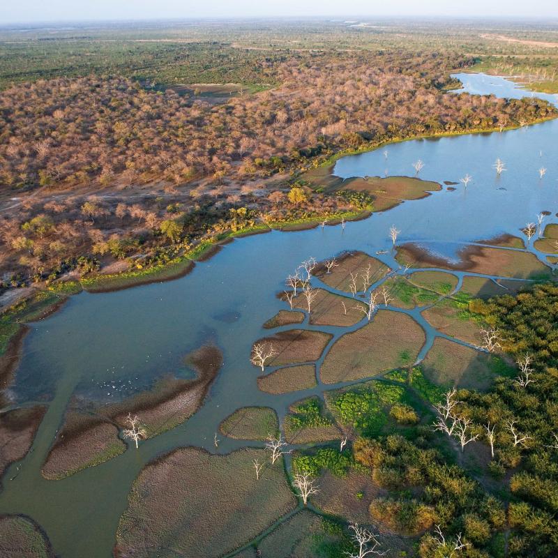 Aerial view of the Ruvuma transboundary landscape